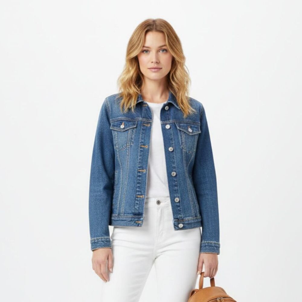 Gap Blue Denim Trucker Button Up Long Sleeve Jacket M